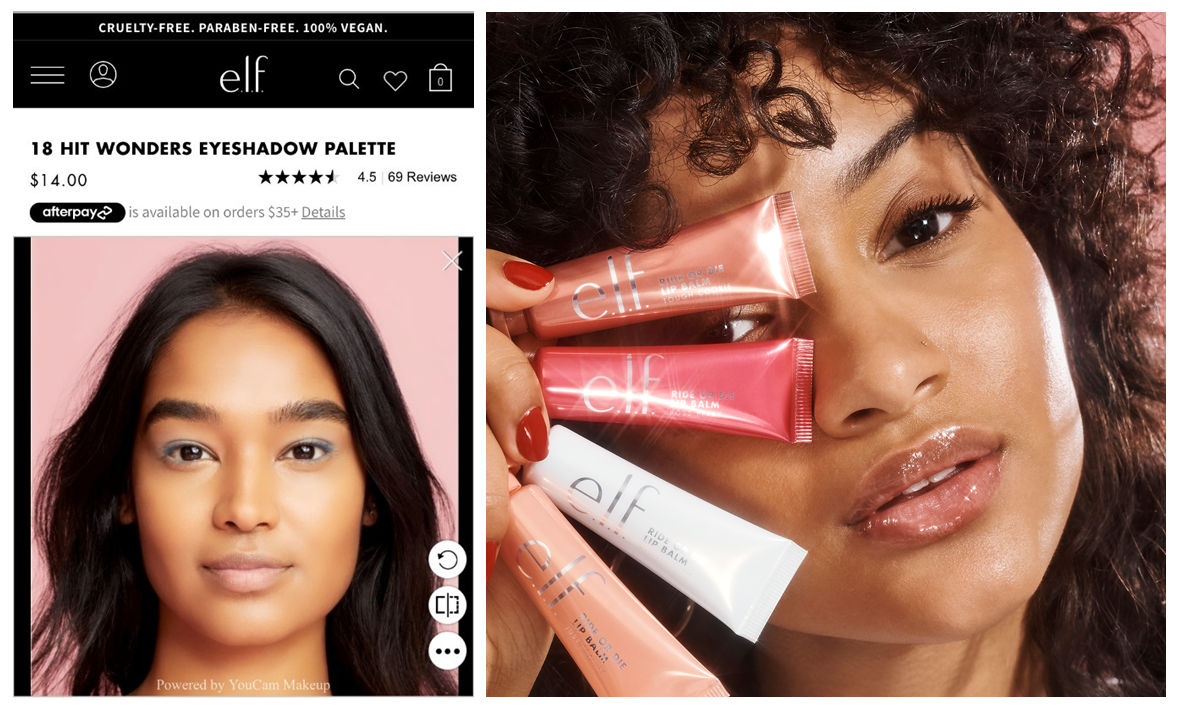 e.l.f. cosmetics virtual try on